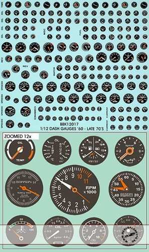 Dash gauge decals - dash, for